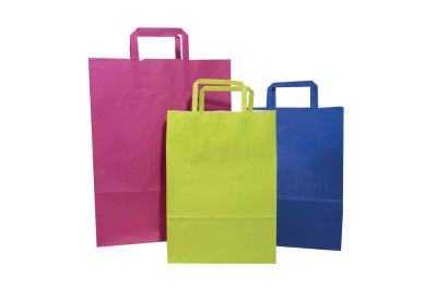 Sacs papier kraft fruités poignées plates