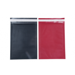 Enveloppes noires et rouges mat intérieur bulles