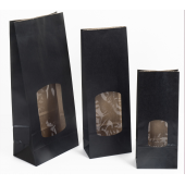 Pochettes kraft noires à fenêtre