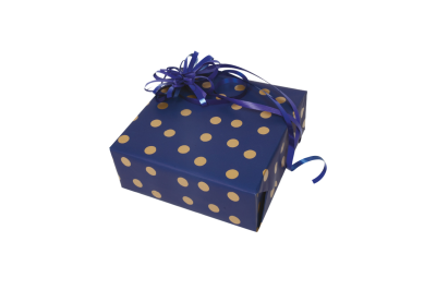 Papier cadeau Pois Or fond Marine