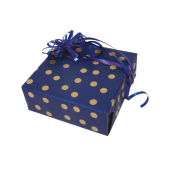 Papier cadeau Pois Or fond Marine
