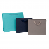 Sacs en papier mat de couleur poignées en ruban