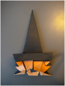 sorcière origami halloween pliage