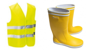 gilet-securite-botte-pluie-jaune